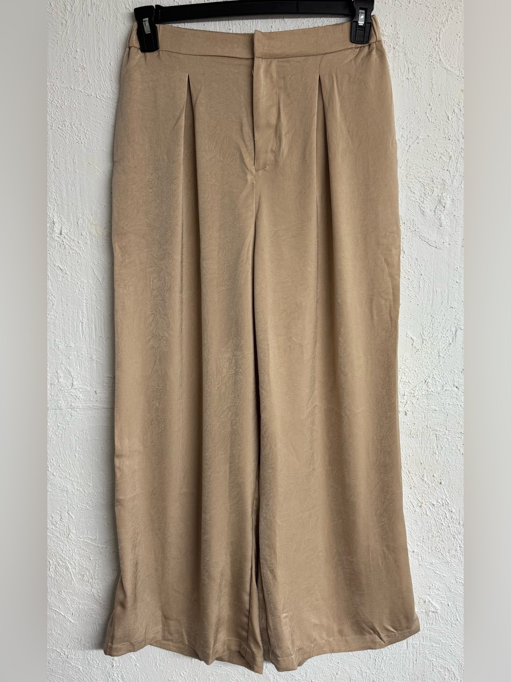 Cupshe Beige High-Rise Wide Leg Trousers Size Medium - Picture 2 of 9